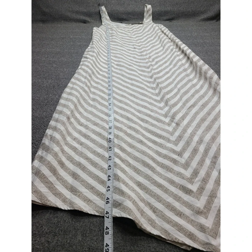 J. Jill Love Linen Chevron Stripe Maxi Dress Beechwood White XS Beach Party - Picture 3 of 8